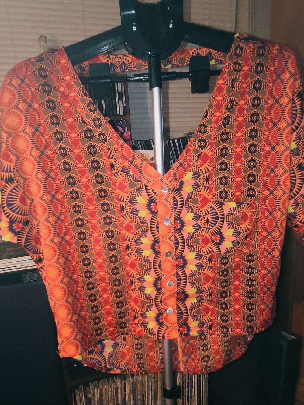 Jessica Simpson Ironic Geometric Tribal Open-Back Top XS